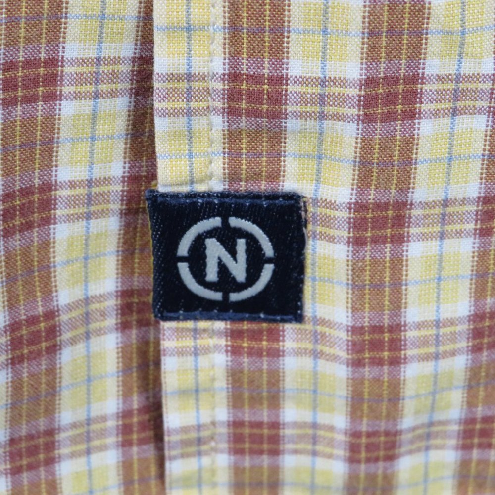 Nautica* Men's Short Sleeve Button‎ Down Curved Hem Pocket Chest Shirt~ Size XL - Picture 11 of 13